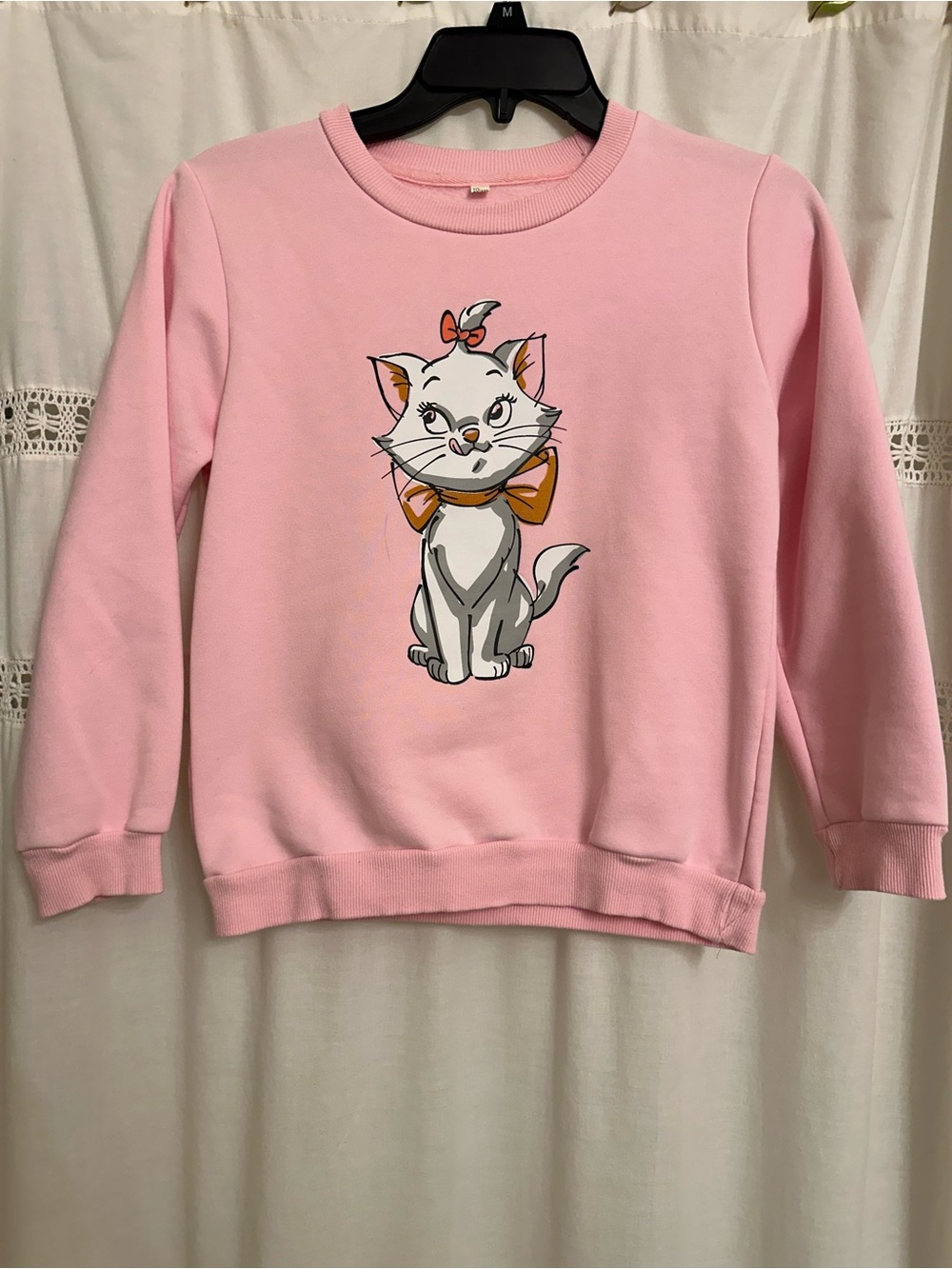 Sweatshirt Pink Cat Graphic  - Cute Kitten Pullover Marie size 10 year